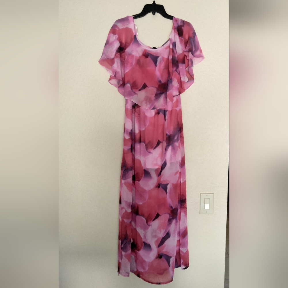 H by Halston Off The Shoulder Floral Maxi Dress